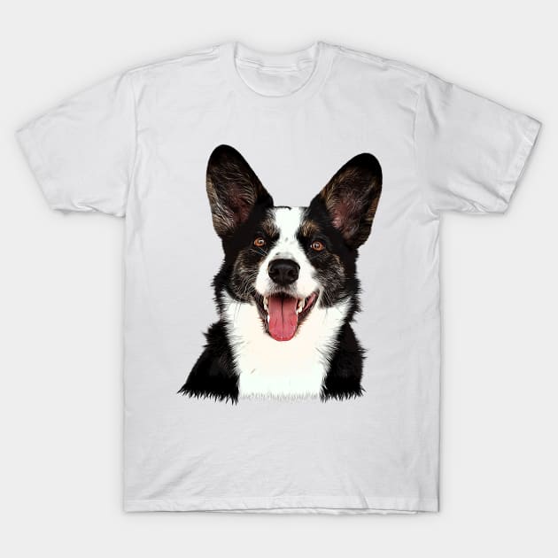 Cardigan Welsh Corgi Portrait/Bust T-Shirt by doglovershirts